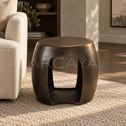 Hand Forged Brass Small Side Table - scene