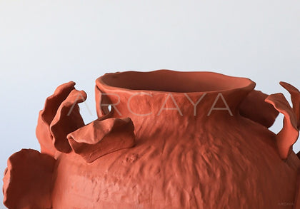 Jingdezhen Red Ceramic Jar Vase - scene