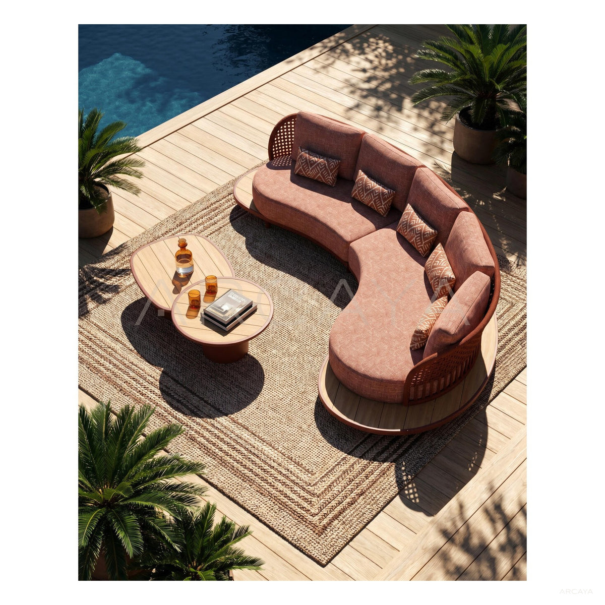 Outdoor Curved Sofa in detail