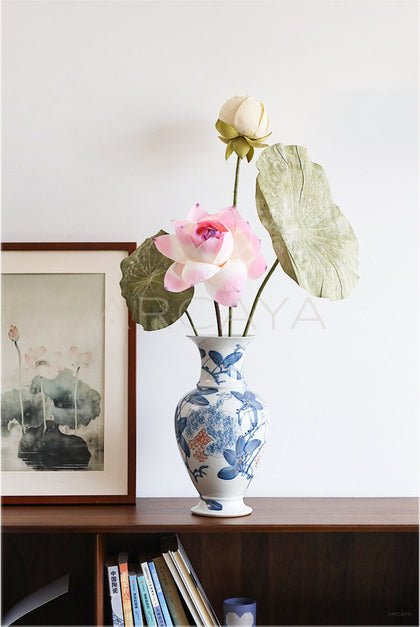 Jingdezhen Blue White Lotus Vase - scene
