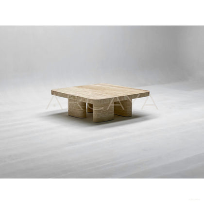 Wabi Sabi Travertine Coffee Table - scene