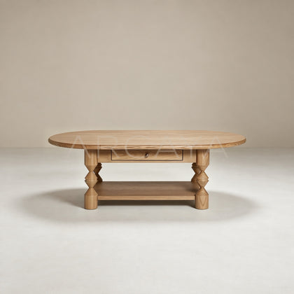 Ridge Carved Oval Coffee Table - main