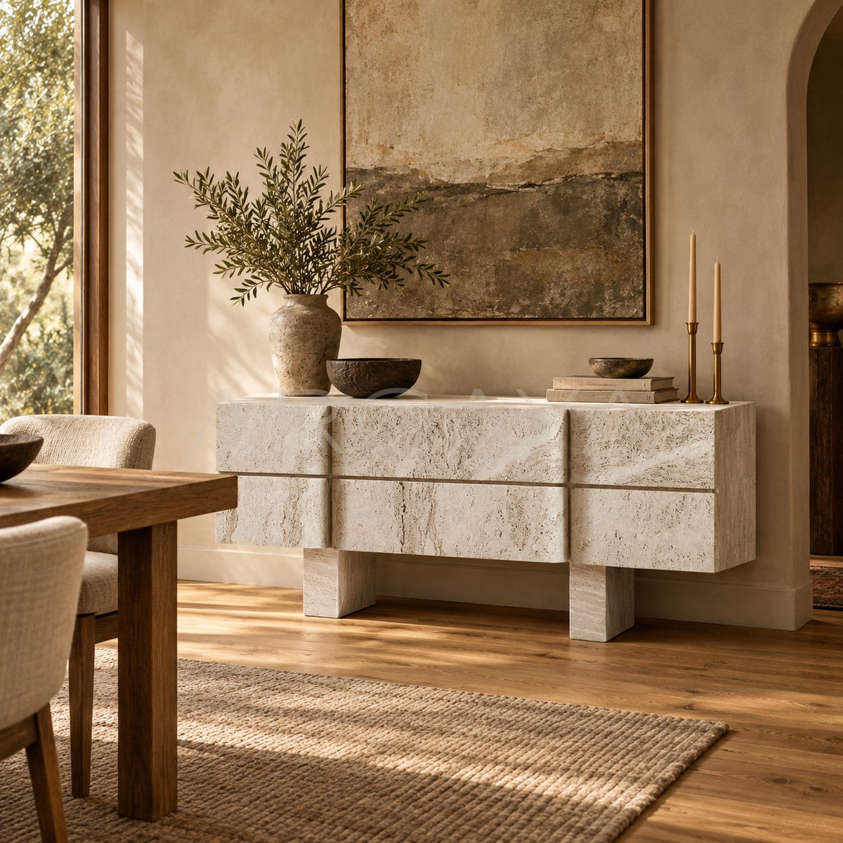 Zhuo Rustic Sideboard in detail