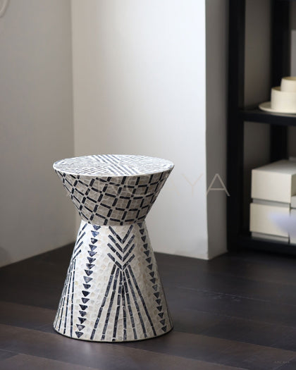 Shell Inlay Mobile Side Table - scene