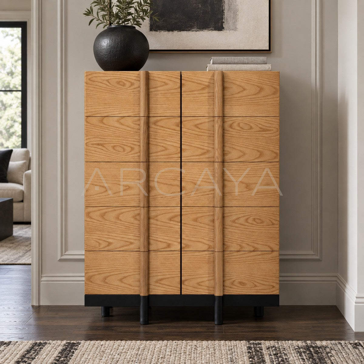 Custom Solid Wood Shoe Cabinet - main