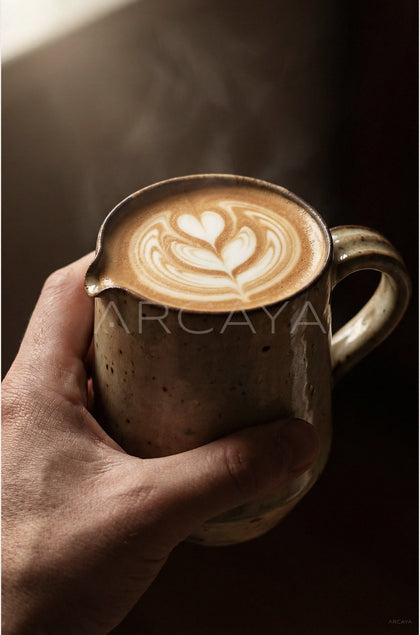 Amu Collab Vintage Stoneware Handled Coffee Mug - scene
