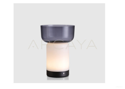 Glass Bowl Milky Column Table Lamp 21953 - scene