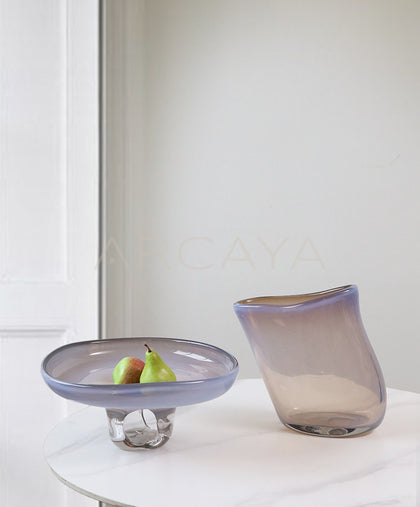 Glazed Glass Footed Fruit Bowl - scene