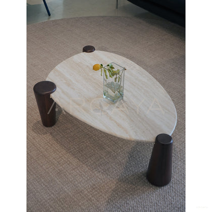 Dio Travertine Island Coffee Table - scene