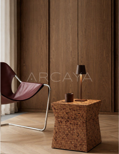 Textured Handwoven Side Table Dressing Room - scene