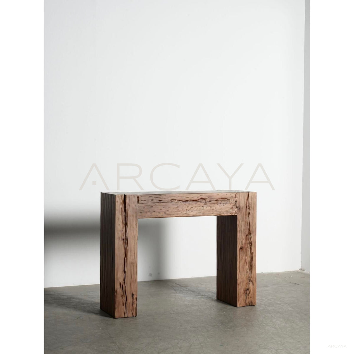 Wabi Sabi Oak Entryway Console in detail