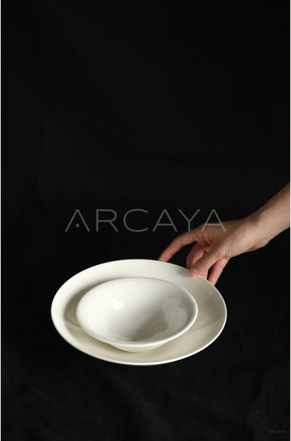 Sunxun Collab White Porcelain Conical Bowl Plate - scene