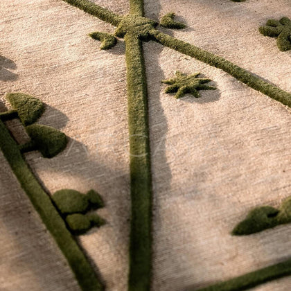 Olive Green Rug - scene