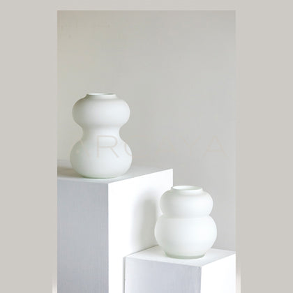 Mist White Frosted Gourd Glass Vase - scene