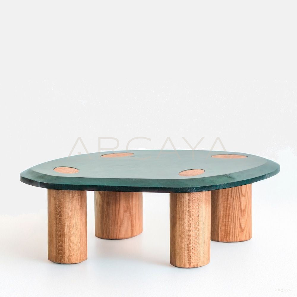 Yiduo Green Top Coffee Table in detail