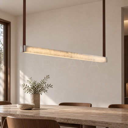 Leather Strap Stone Linear Pendant Light 97130 - main