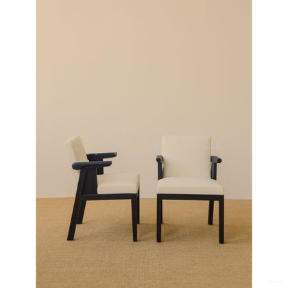 Old Money Oak Leather Dining Chair - scene