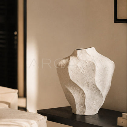 Handmade Wave Surface Ceramic Vase - main