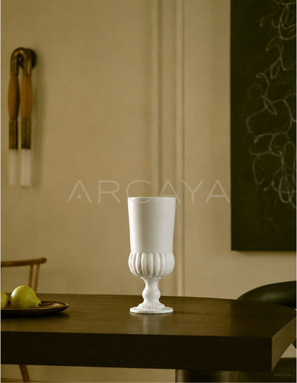 French Mid Century Matte Tall Stem Vase - scene