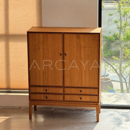 Burmese Teak Tea Room Two Door Cabinet - main