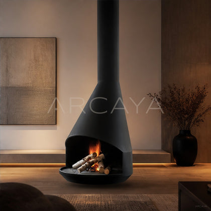 Viridis Hanging Fireplace - scene