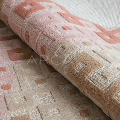 Fretwork Pattern Soft Rug - scene