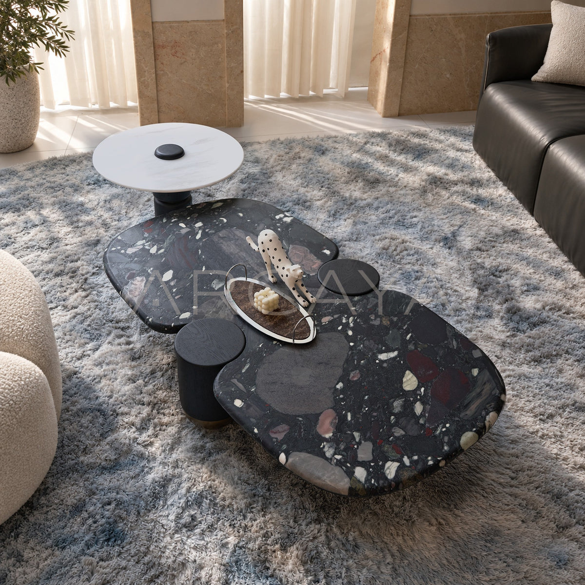 Moonlit Stars River Stone Coffee Table - main
