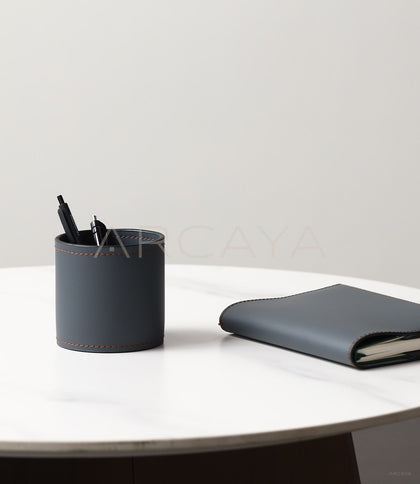 Leather Pen Holder Desk Organizer - scene