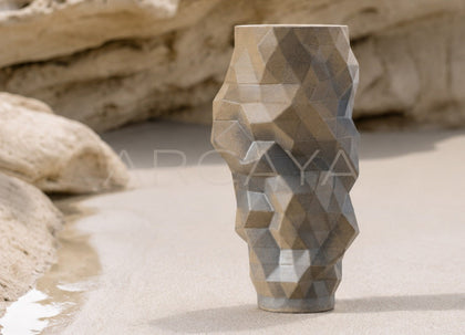 Handmade 3D Angular Ceramic Vase - scene