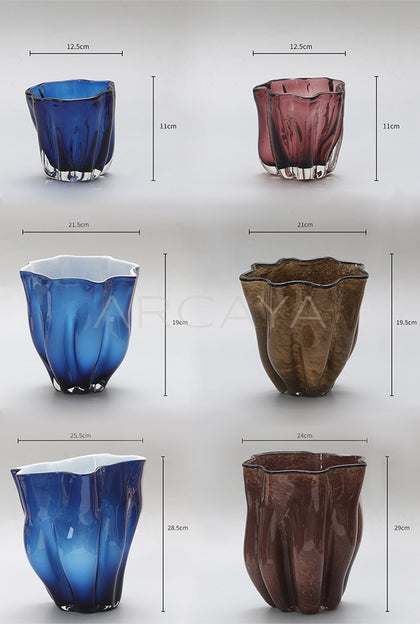 Tulip Glass Vase Wide Mouth - scene