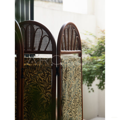 Cinematic Rattan Folding Screen - scene