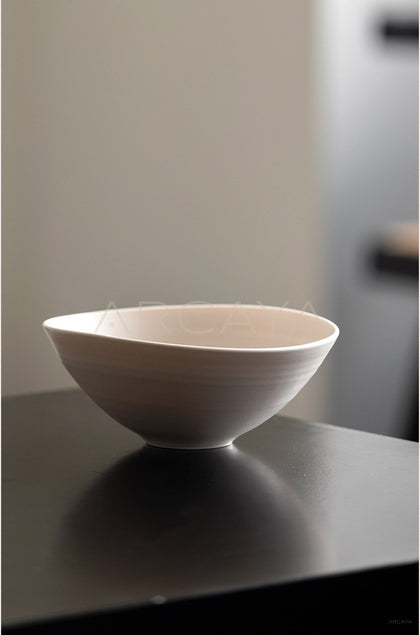 Amu Collab White Conical Salad Bowl - scene