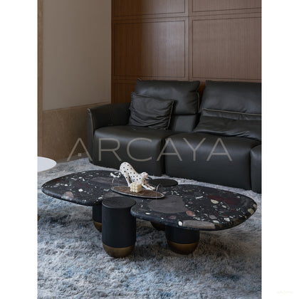 Moonlit Stars River Stone Coffee Table - scene