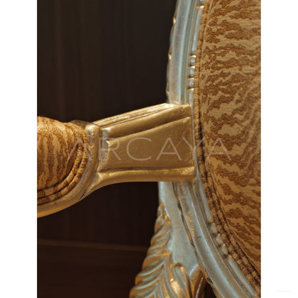 Silver Leaf Hand Carved Animal Print Chair - scene
