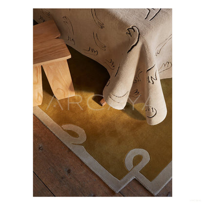 Mustard Ribbon Border Rug Dsm P019 C05 - scene
