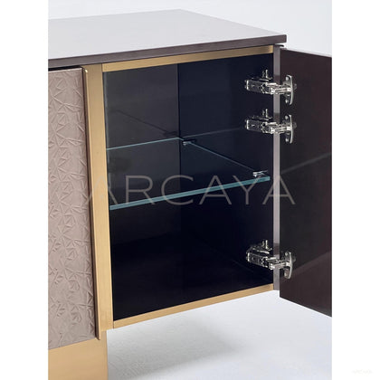 3D Leather Sideboard Metal Base - scene