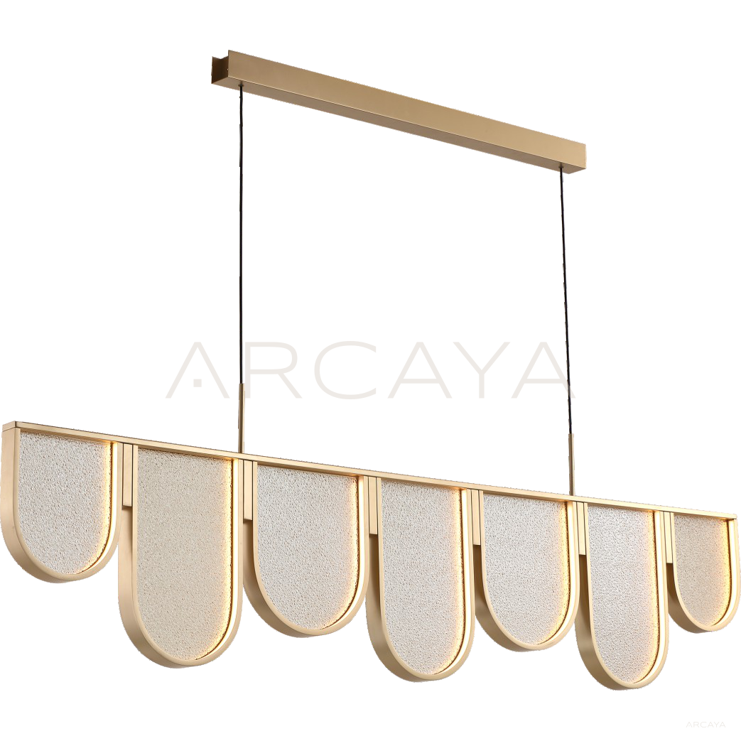 Linear Gold Wave Pendant Light 95326 in detail