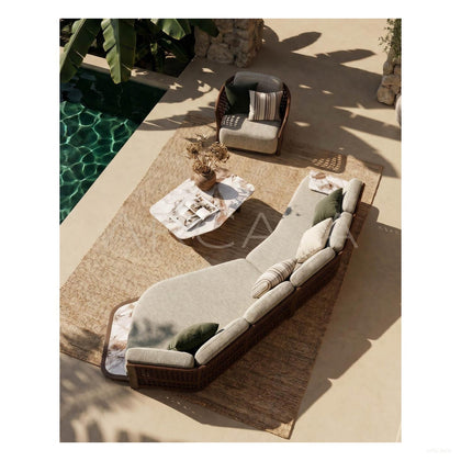 Outdoor Curved Sofa Courtyard - scene