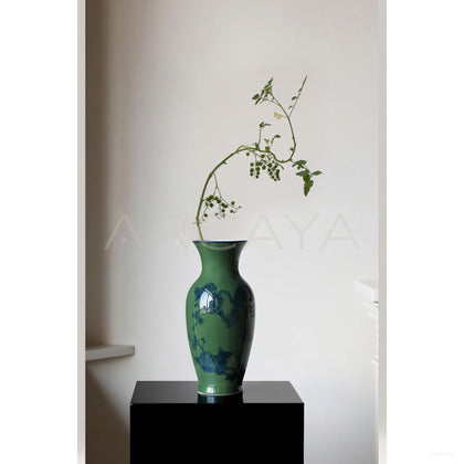 Hand Painted Blue White Porcelain Vase Song Style - scene