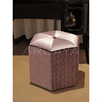Pleated Purple Art Pouf - scene