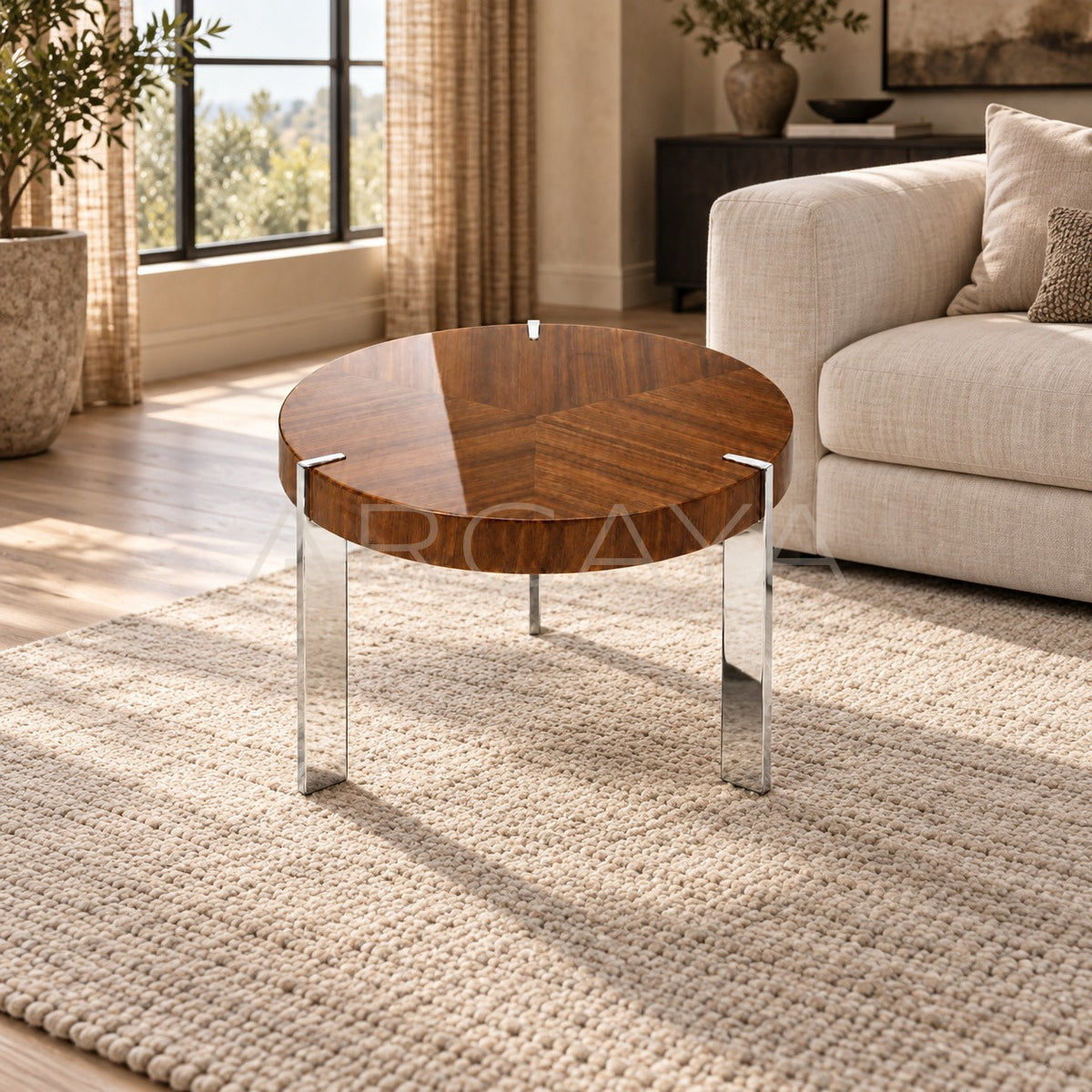 Madison Loft Metal Leg Coffee Table in detail