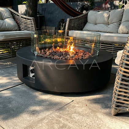 Gas Platform Fireplace No Wood Splitting - scene