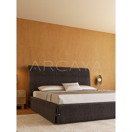 Vintage Stripe Linen Bed - scene