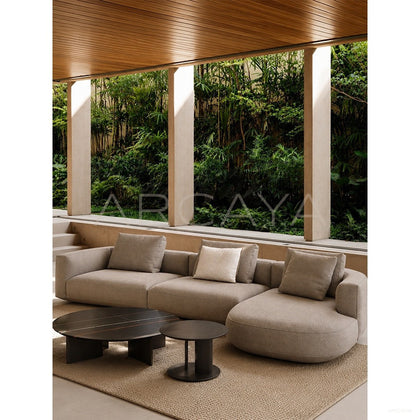 Irregular Corner Fabric Sofa - scene