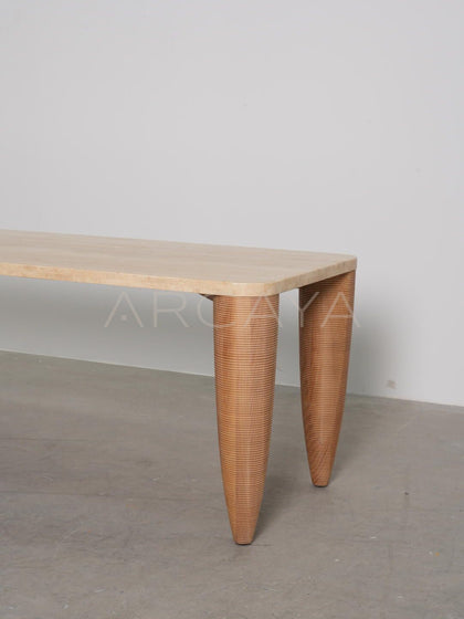 Travertine Elephant Leg Table - detail