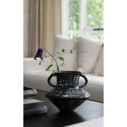 Dadan Art Double Ear Stoneware Vase - scene