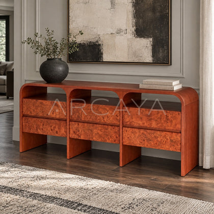 Mid Century Burl Wood Sideboard - main