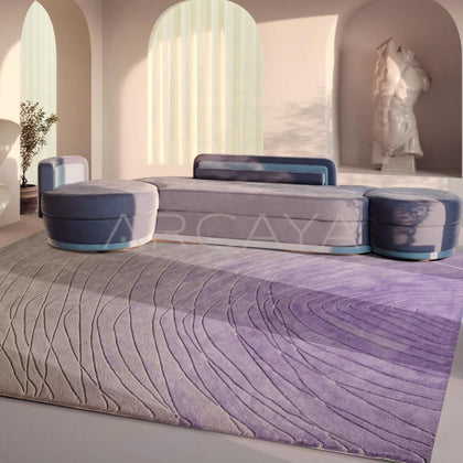 Purple Living Room Rug - scene