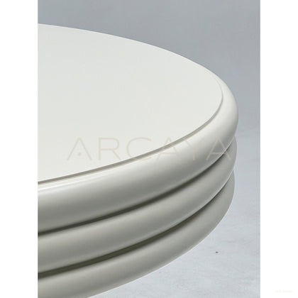 Cream Stacked Edge Column Leg Table - scene