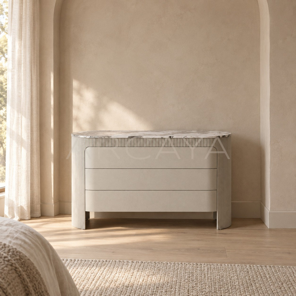 Marble Texture Vertical Stripe Cabinet in detail